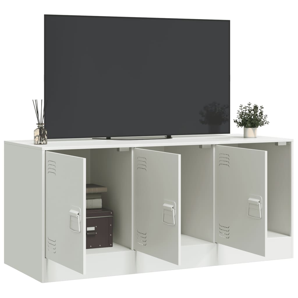 Meuble TV blanc 99x39x44 cm en acier
