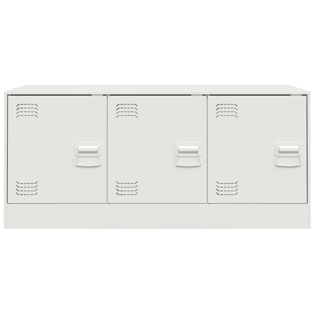 Meuble TV blanc 99x39x44 cm en acier