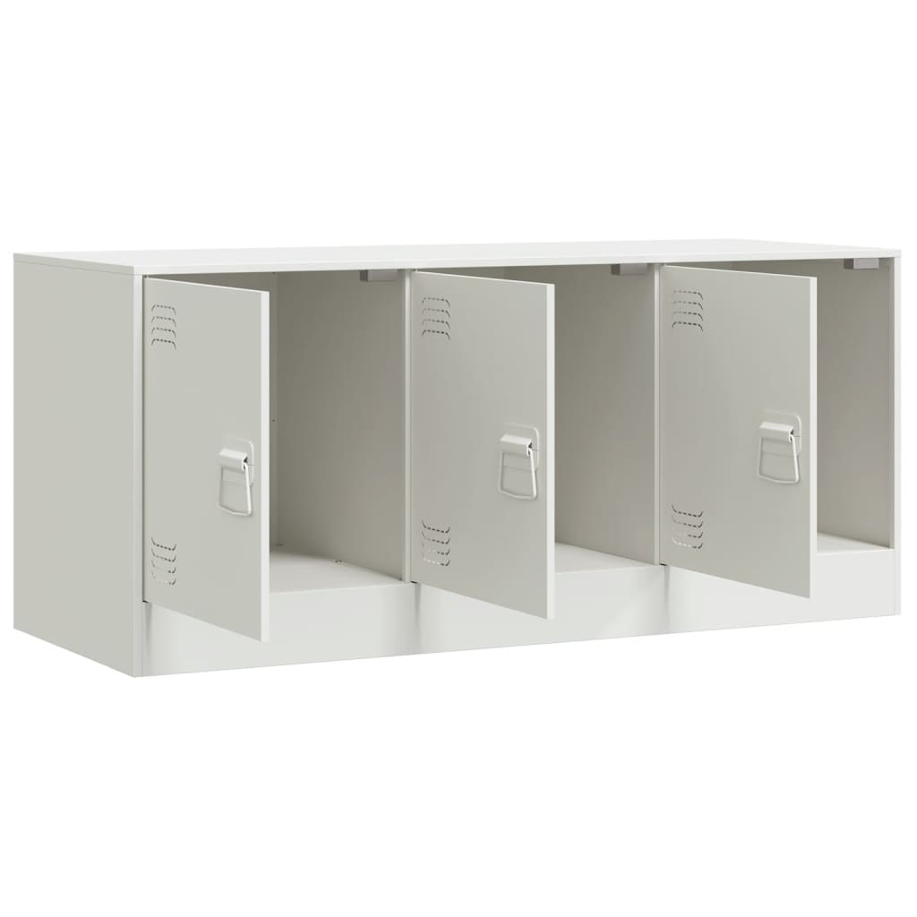 Meuble TV blanc 99x39x44 cm en acier
