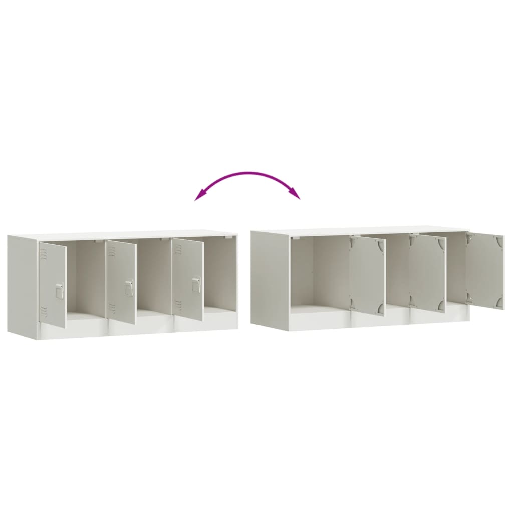Meuble TV blanc 99x39x44 cm en acier