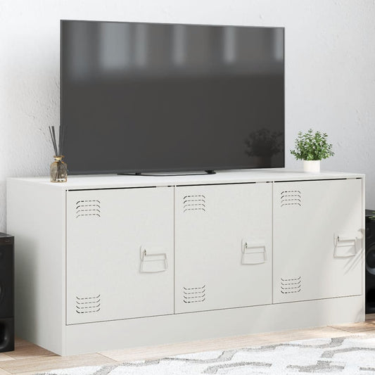Meuble TV blanc 99x39x44 cm en acier