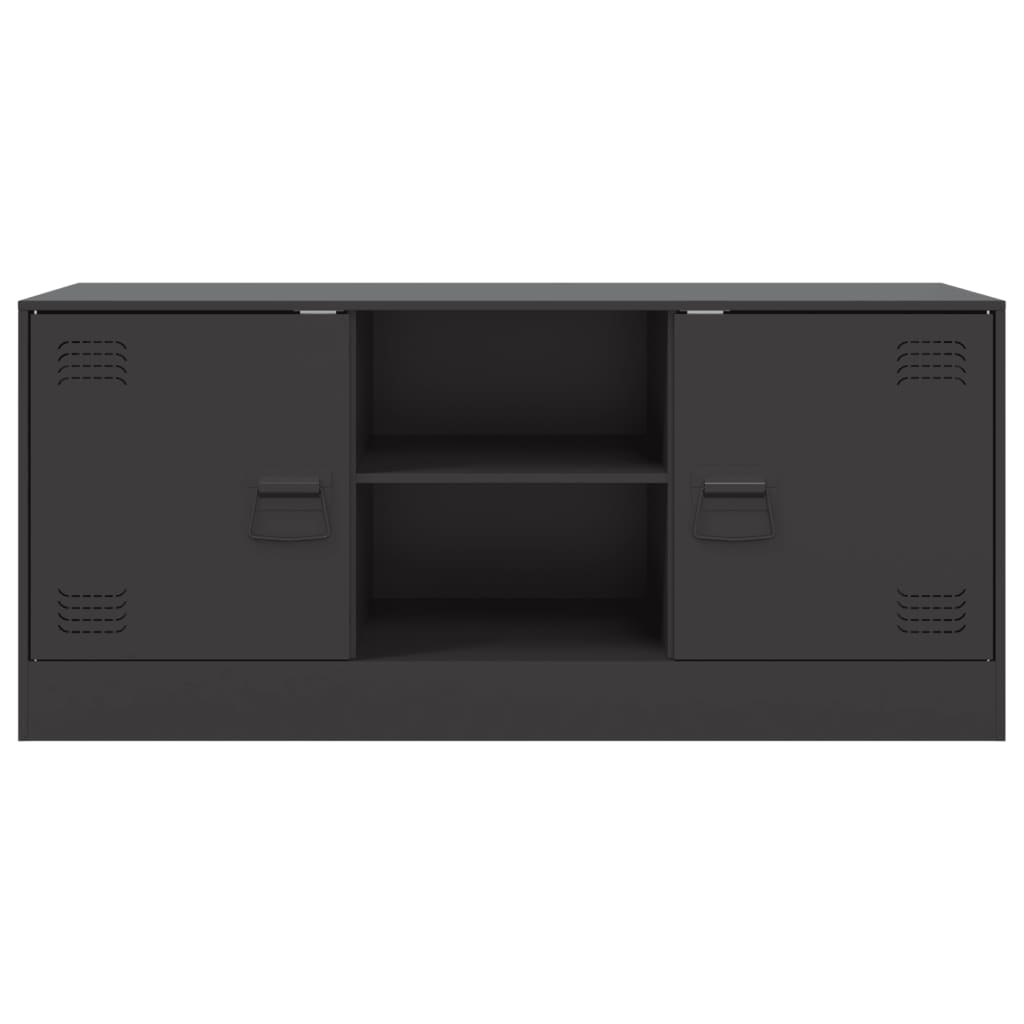 Meuble TV noir 99x39x44 cm en acier