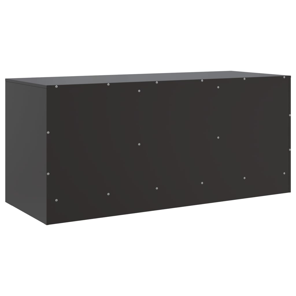 Meuble TV noir 99x39x44 cm en acier