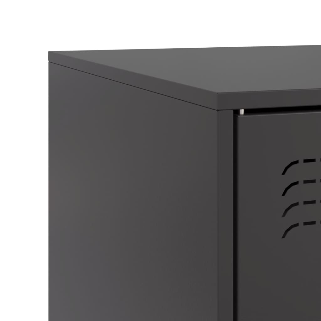 Meuble TV noir 99x39x44 cm en acier