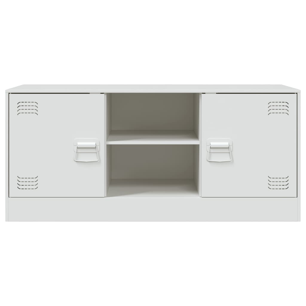 Meuble TV blanc 99x39x44 cm en acier