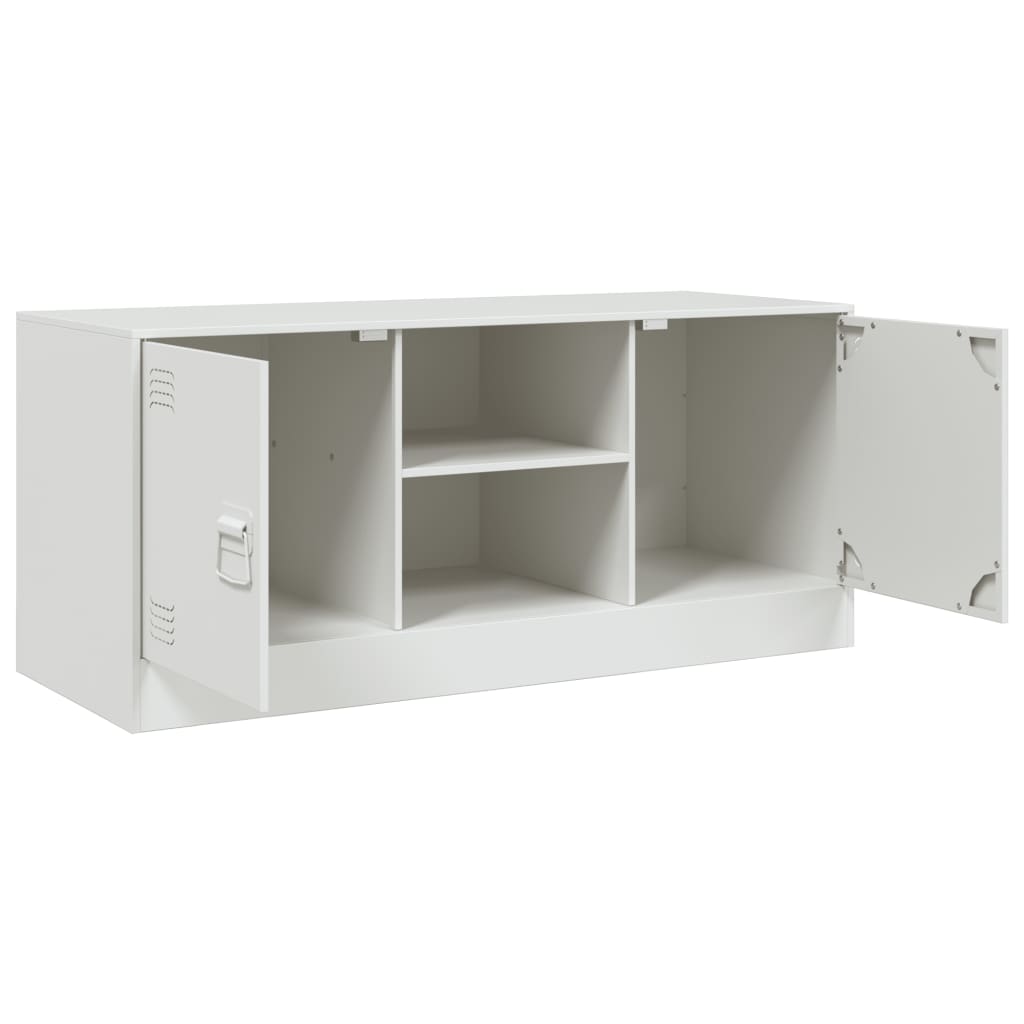 Meuble TV blanc 99x39x44 cm en acier
