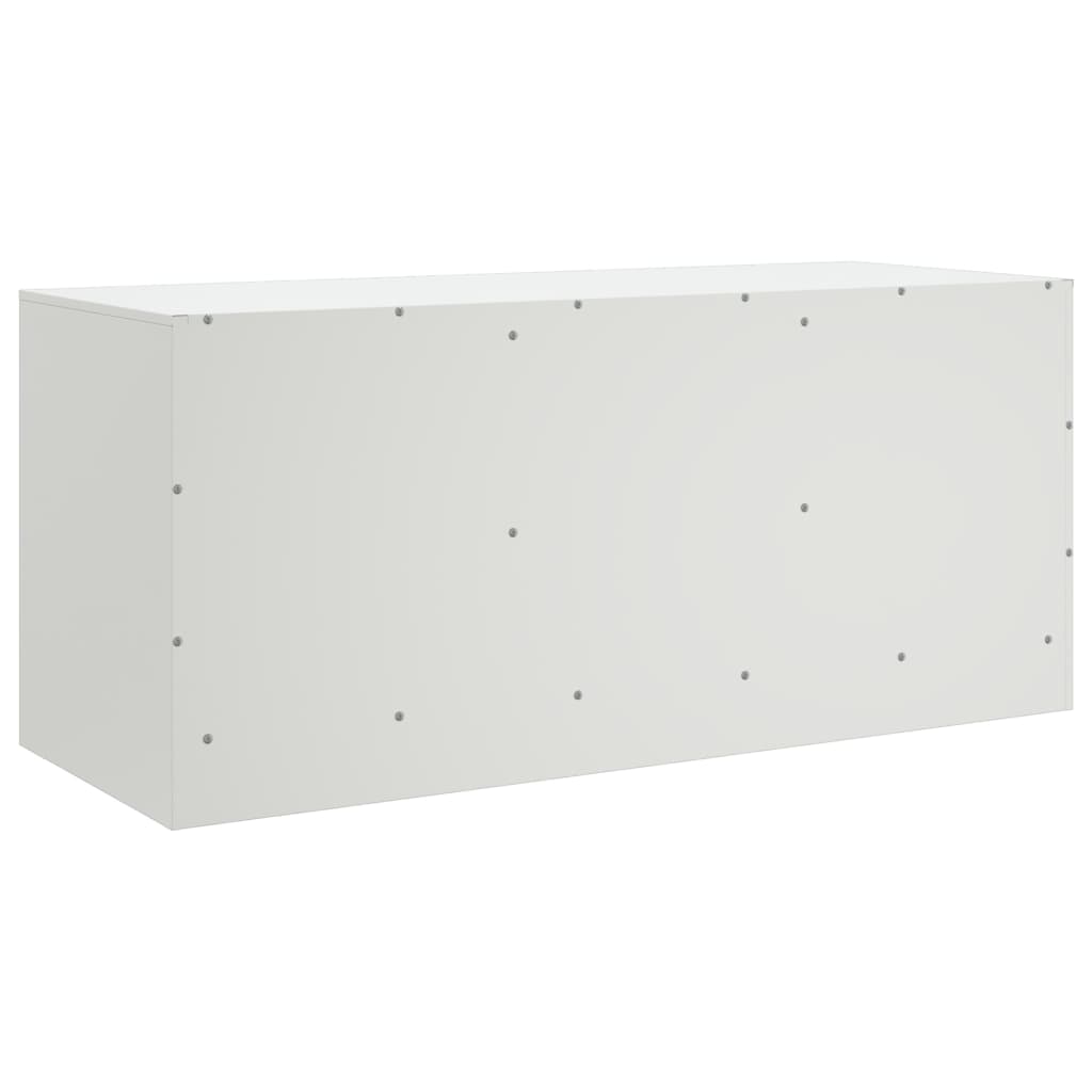 Meuble TV blanc 99x39x44 cm en acier