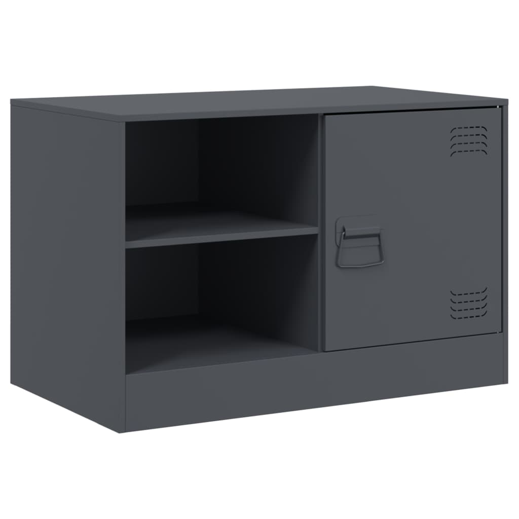 Meuble TV anthracite 67x39x44 cm en acier