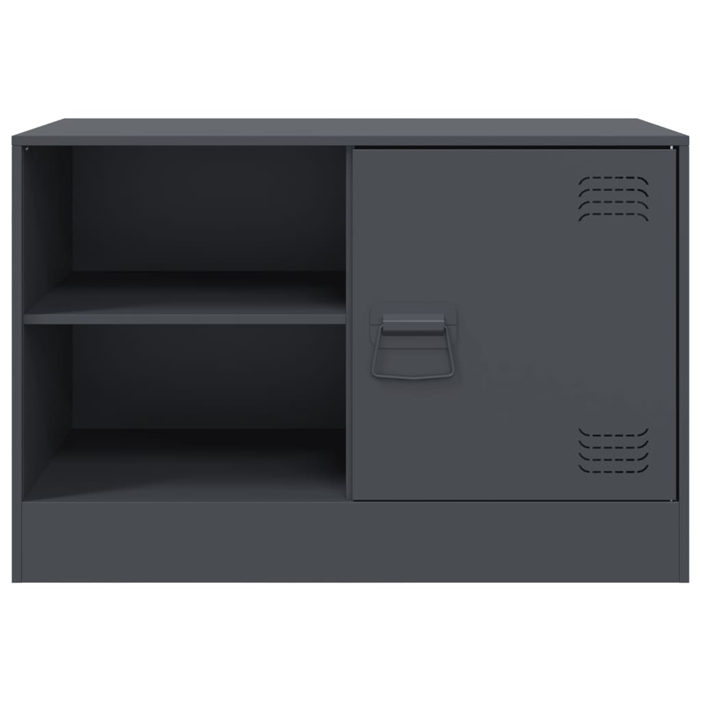 Meuble TV anthracite 67x39x44 cm en acier