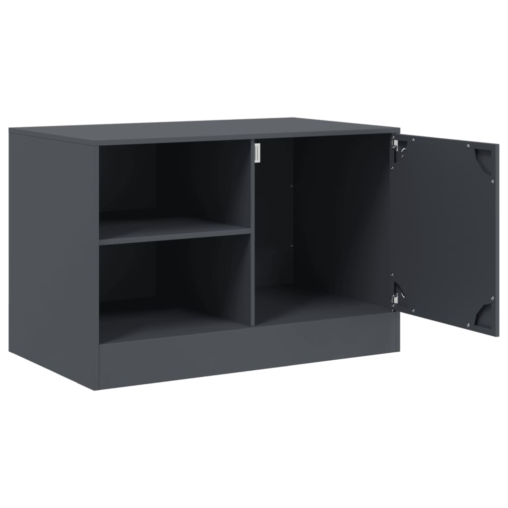 Meuble TV anthracite 67x39x44 cm en acier