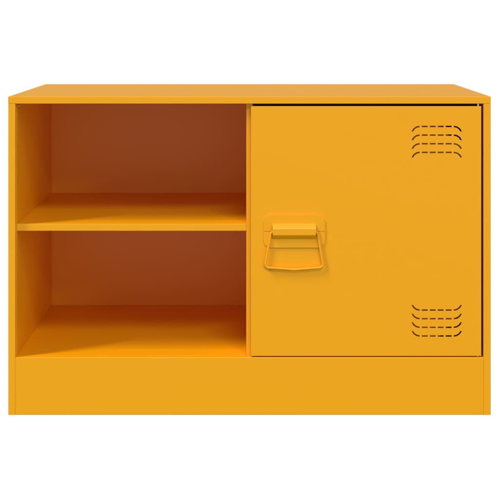 Meuble TV jaune moutarde 67x39x44 cm en acier