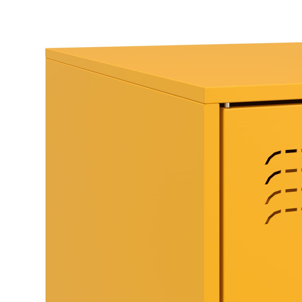 Meuble TV jaune moutarde 67x39x44 cm en acier