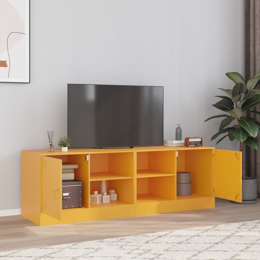 Meubles TV 2 pcs. Jaune moutarde 67x39x44 cm en acier