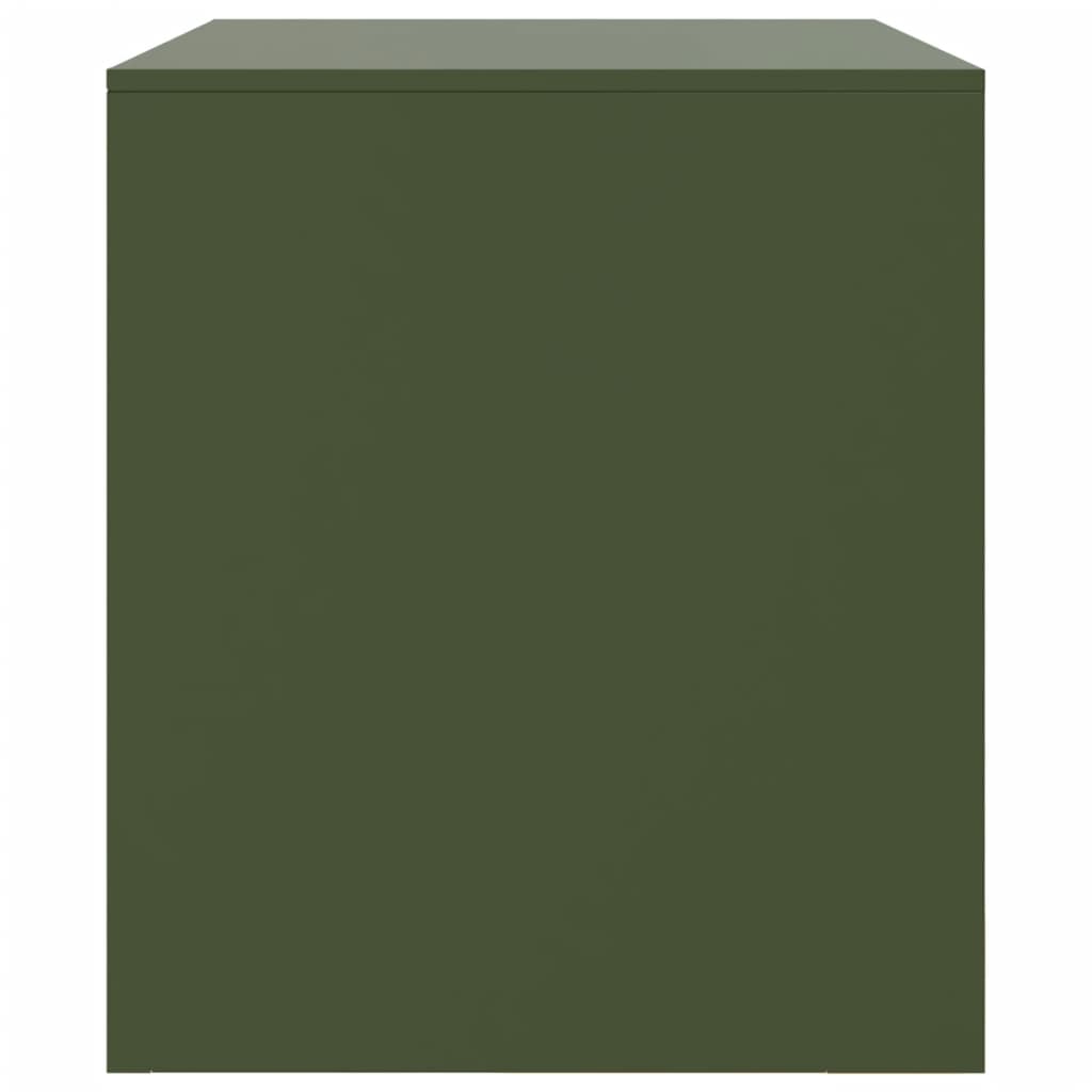 Meuble TV vert olive 67x39x44 cm en acier
