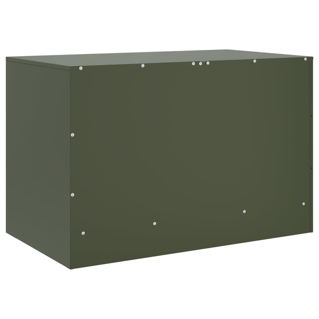Meuble TV vert olive 67x39x44 cm en acier