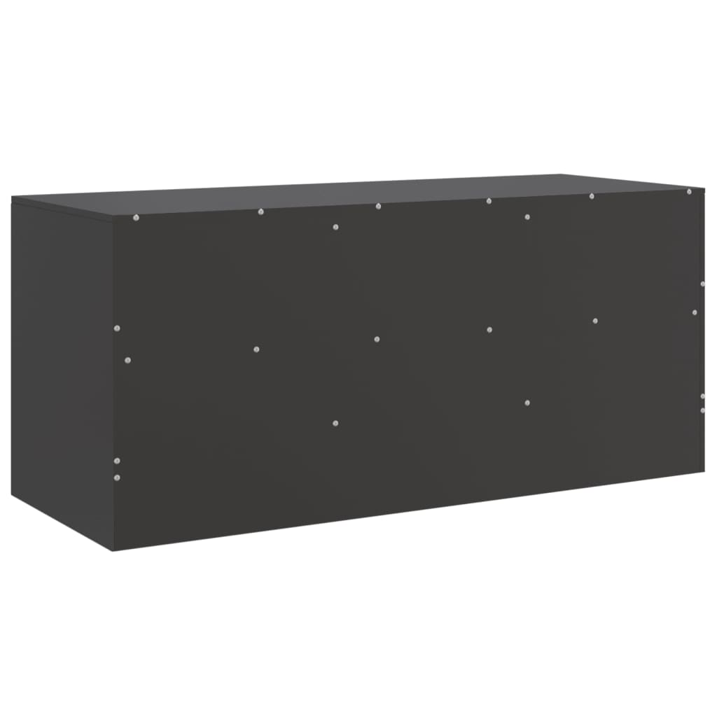 Meuble TV noir 99x39x44 cm en acier