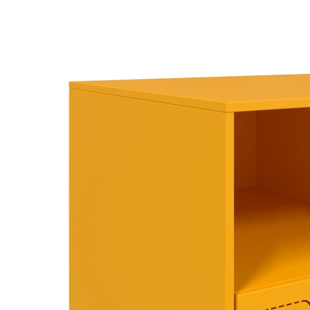 Meuble TV jaune moutarde 99x39x44 cm en acier