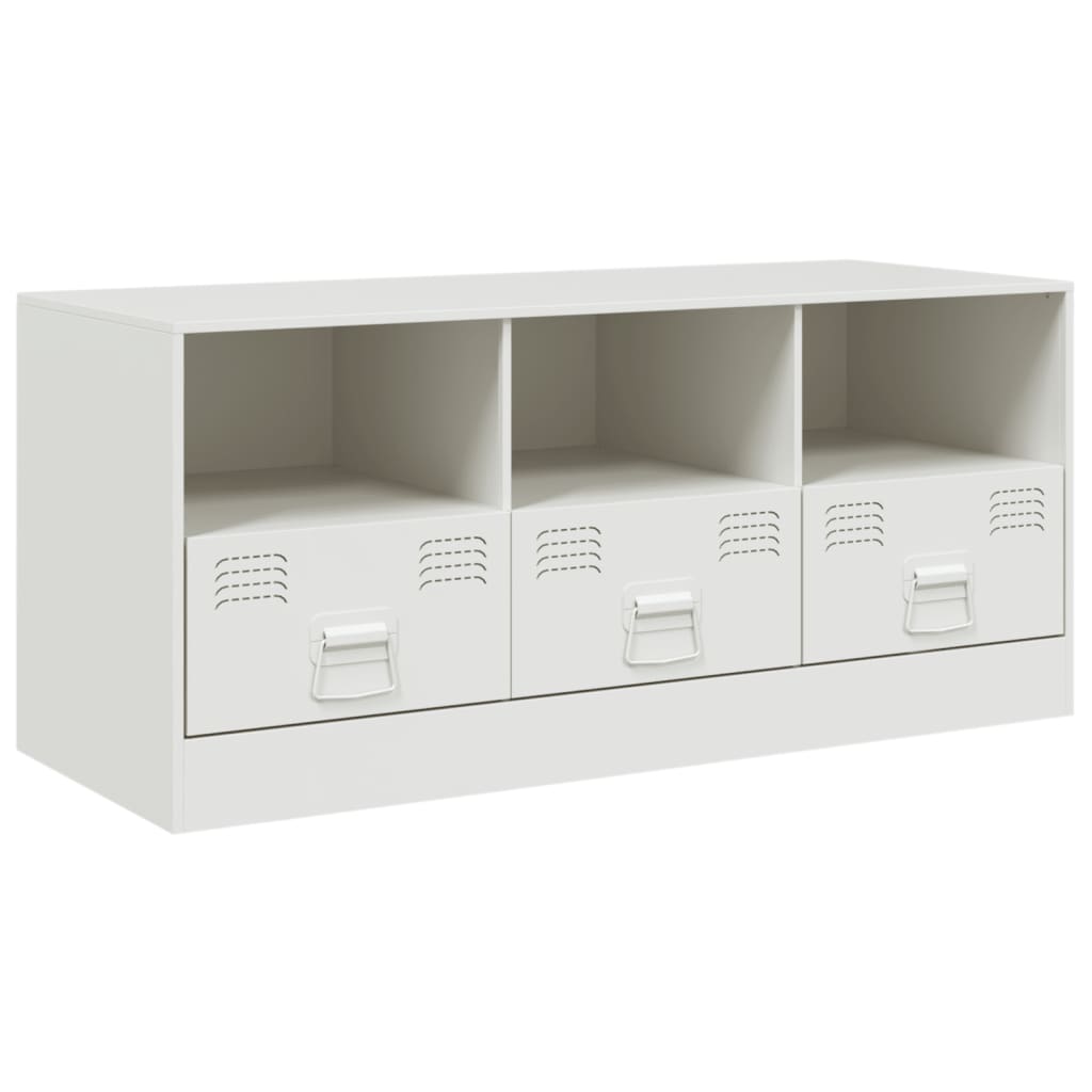 Meuble TV blanc 99x39x44 cm en acier