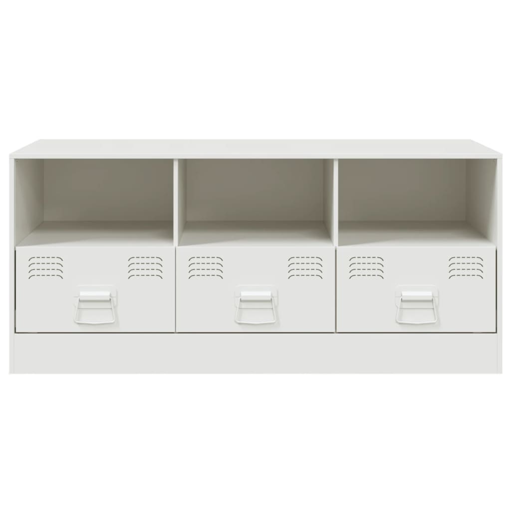 Meuble TV blanc 99x39x44 cm en acier