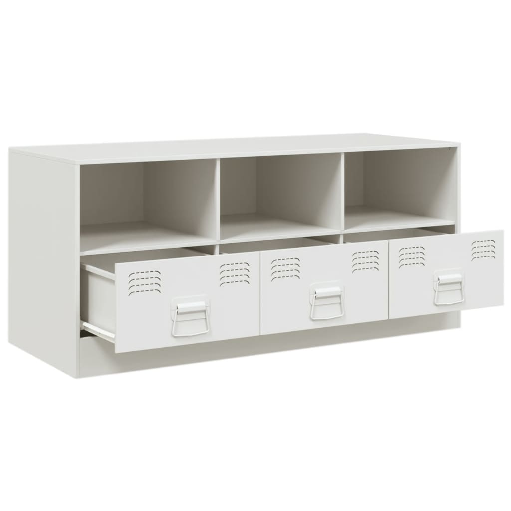 Meuble TV blanc 99x39x44 cm en acier
