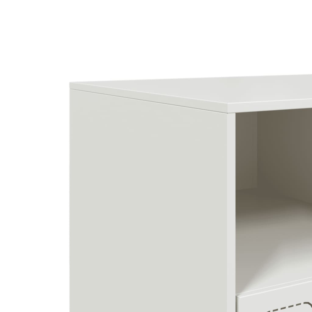 Meuble TV blanc 99x39x44 cm en acier