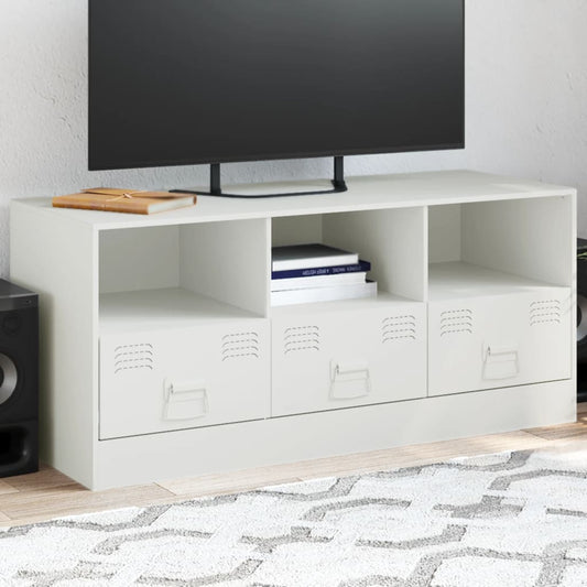 Meuble TV blanc 99x39x44 cm en acier