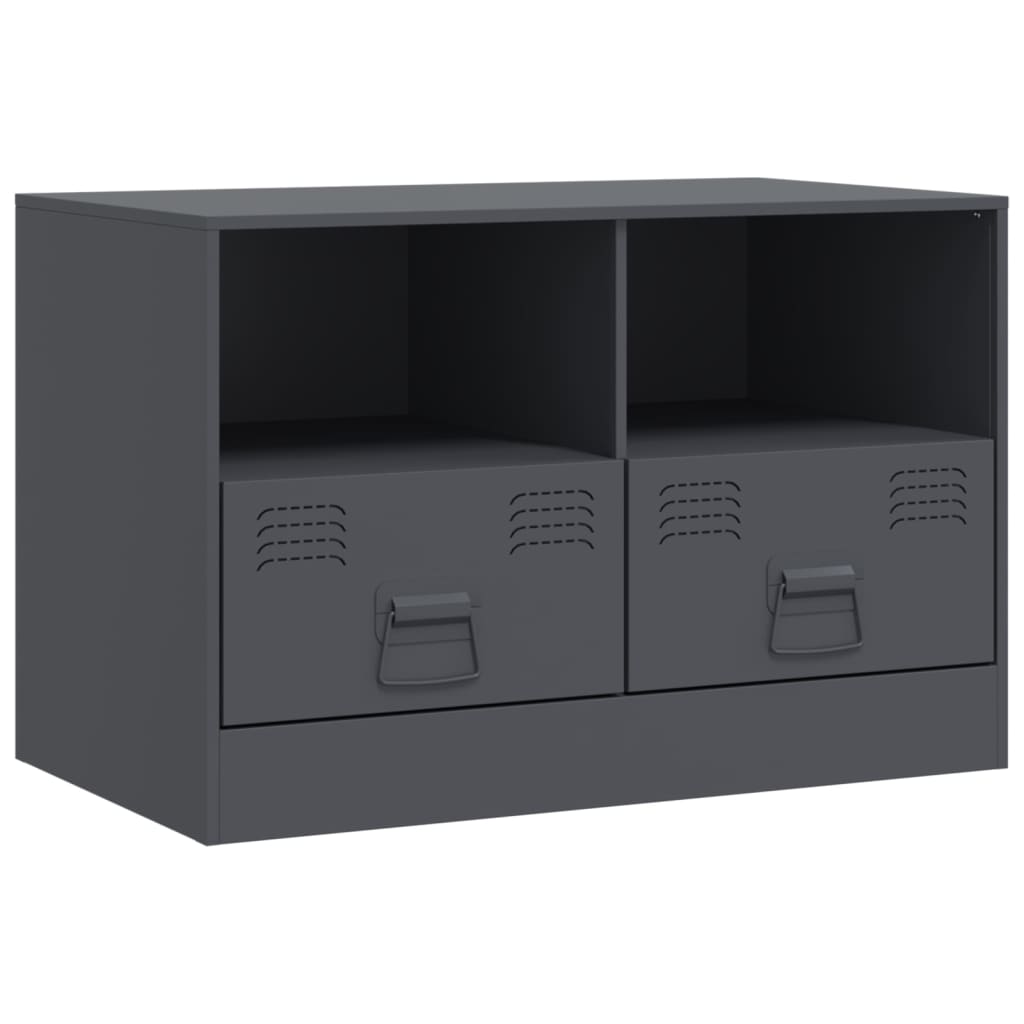 Meuble TV anthracite 67x39x44 cm en acier