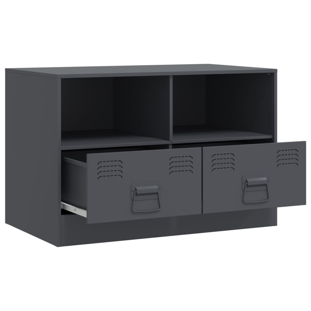 Meuble TV anthracite 67x39x44 cm en acier