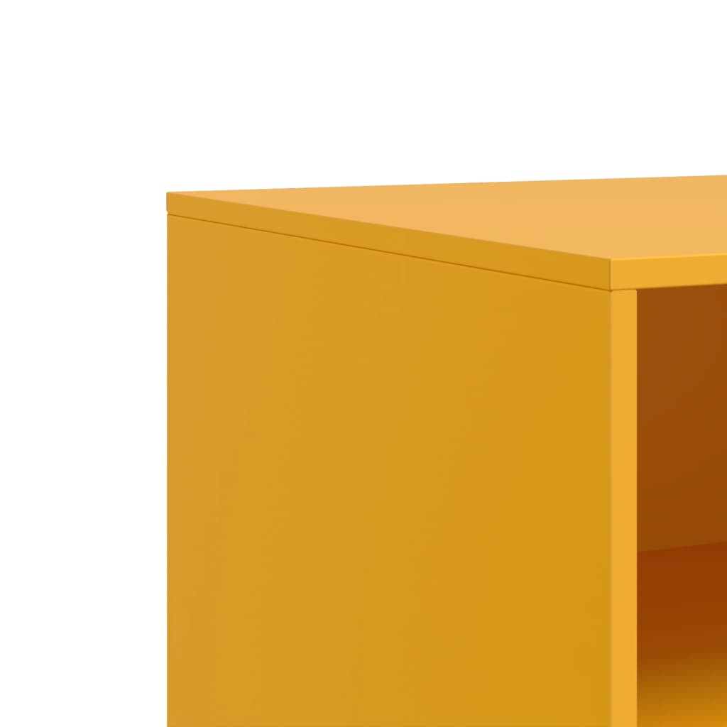 Meuble TV jaune moutarde 67x39x44 cm en acier