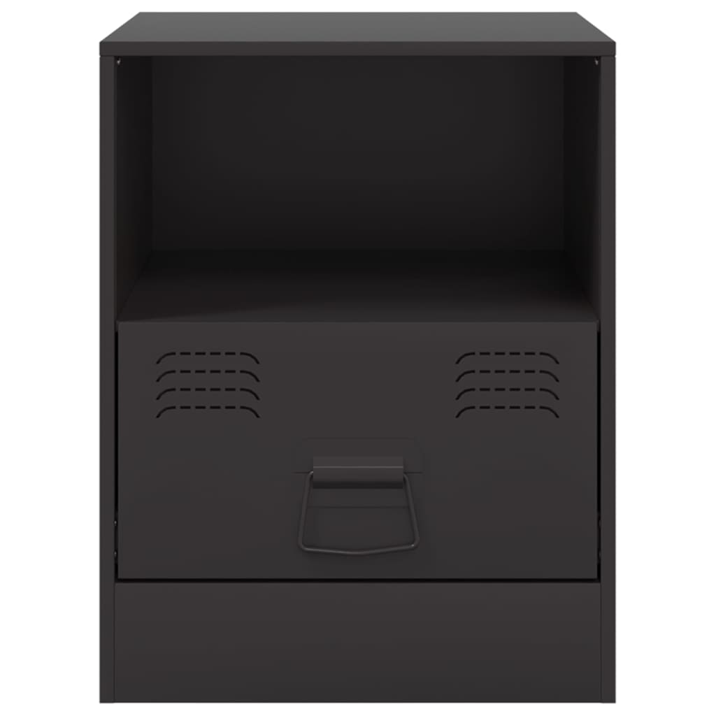 Tables de chevet 2 pcs. Noir 34,5x39x44 cm en acier