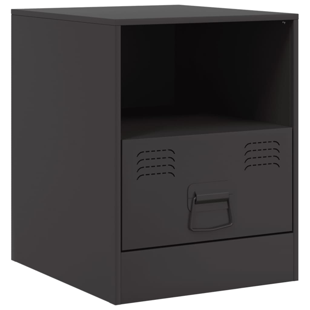 Tables de chevet 2 pcs. Noir 34,5x39x44 cm en acier