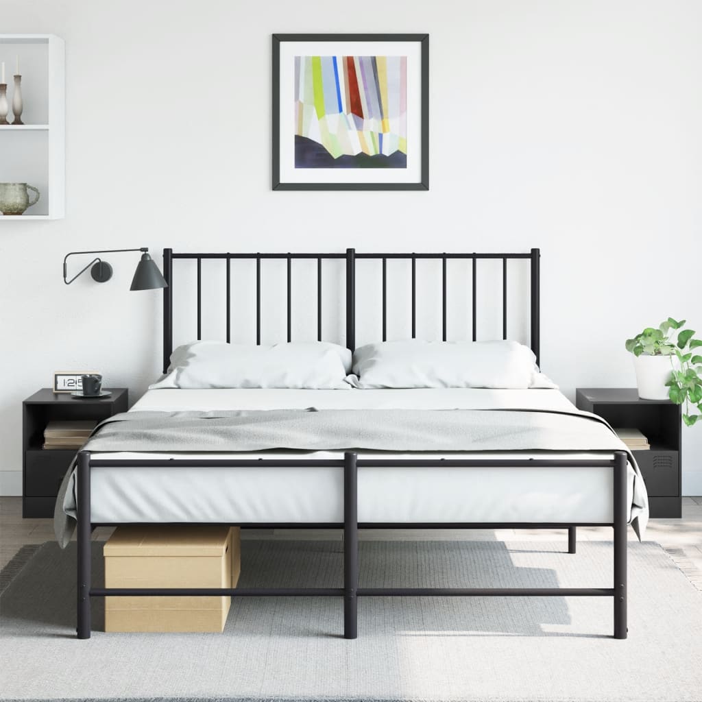 Tables de chevet 2 pcs. Noir 34,5x39x44 cm en acier
