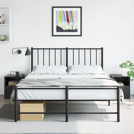 Tables de chevet 2 pcs. Noir 34,5x39x44 cm en acier