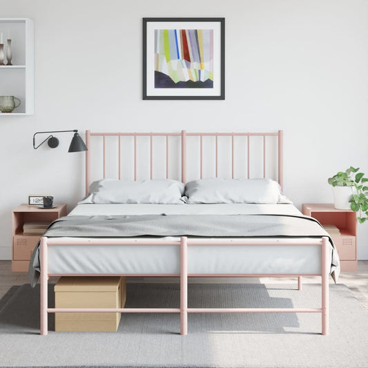 Tables de chevet 2 pcs. Rose 34,5x39x44 cm en acier