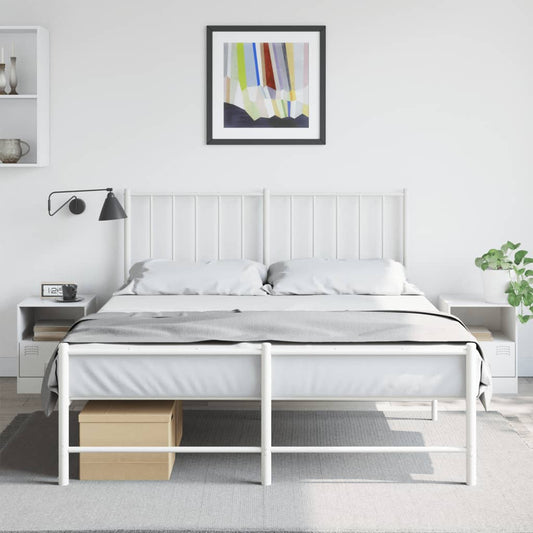 Tables de chevet 2 pcs. Blanc 34,5x39x44 cm en acier