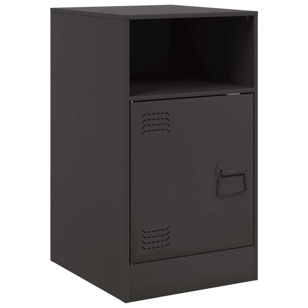 Bedside Table Black 34.5x39x62 cm Steel