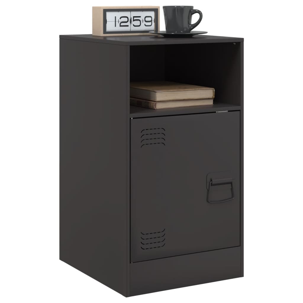 Bedside Table Black 34.5x39x62 cm Steel