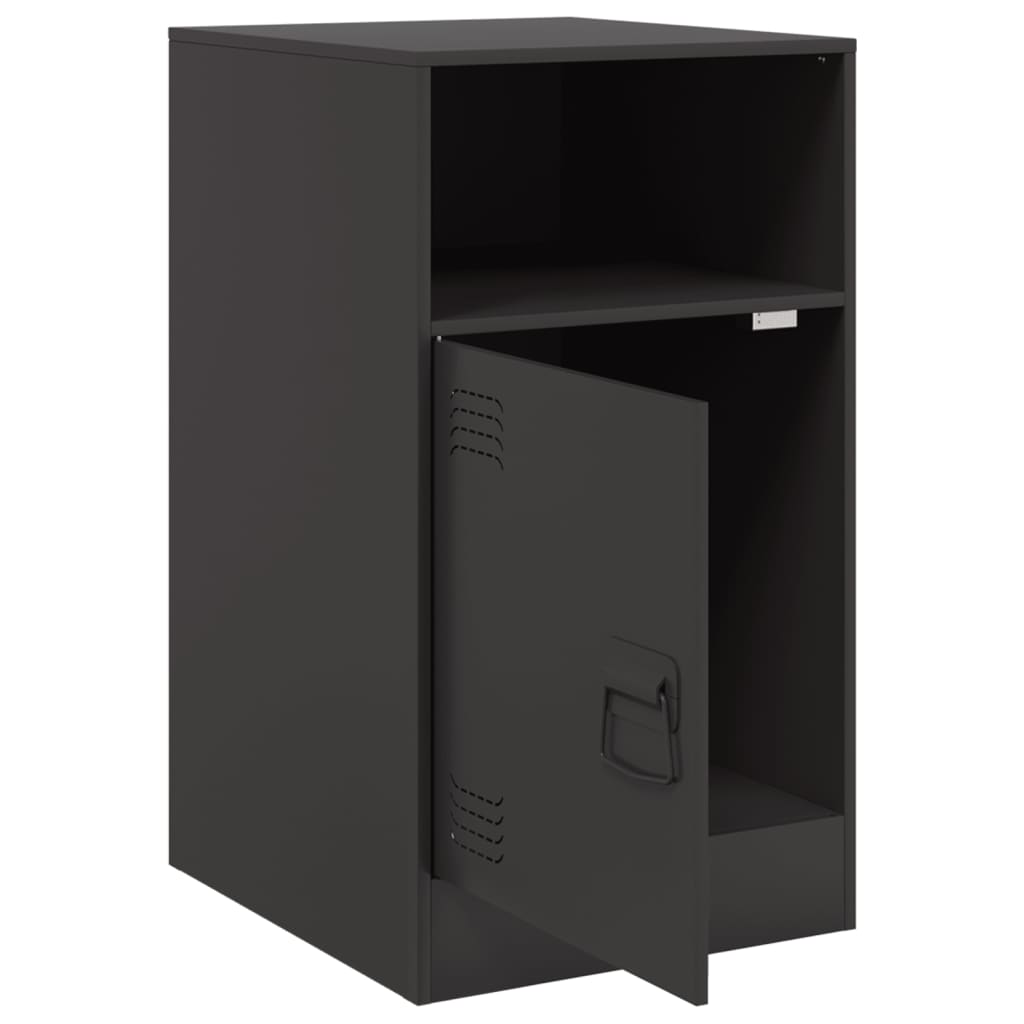 Bedside Table Black 34.5x39x62 cm Steel