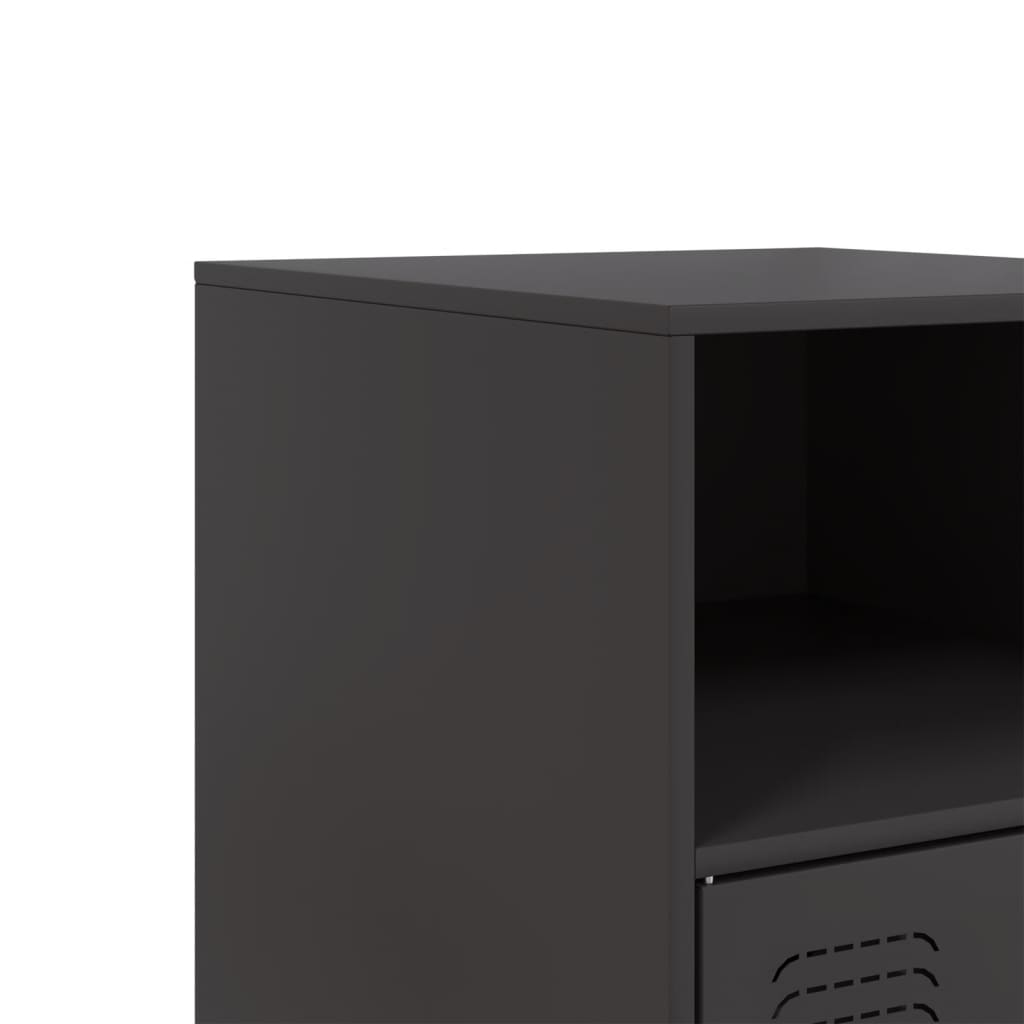 Bedside Table Black 34.5x39x62 cm Steel