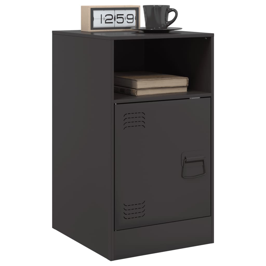 Tables de chevet 2 pcs. Noir 34,5x39x62 cm acier