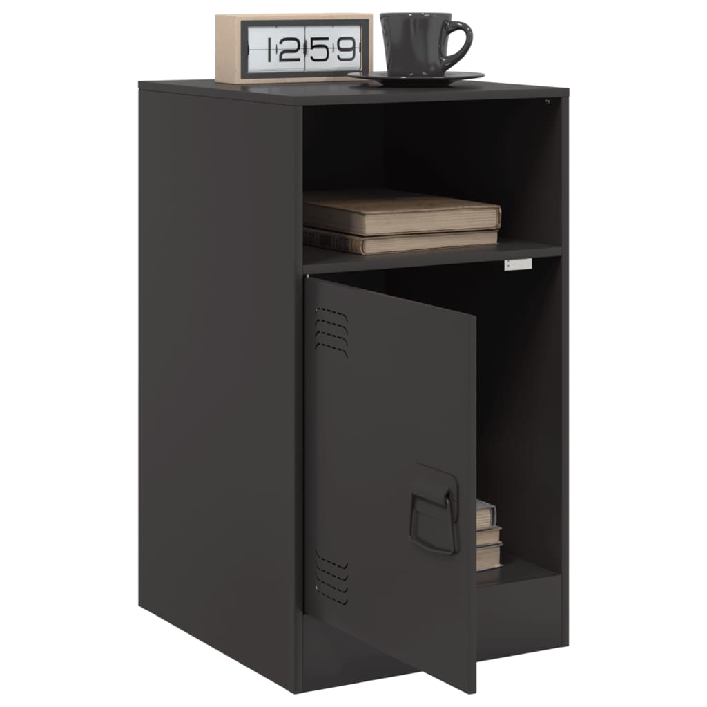 Tables de chevet 2 pcs. Noir 34,5x39x62 cm acier