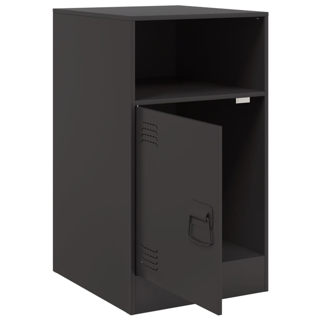Tables de chevet 2 pcs. Noir 34,5x39x62 cm acier