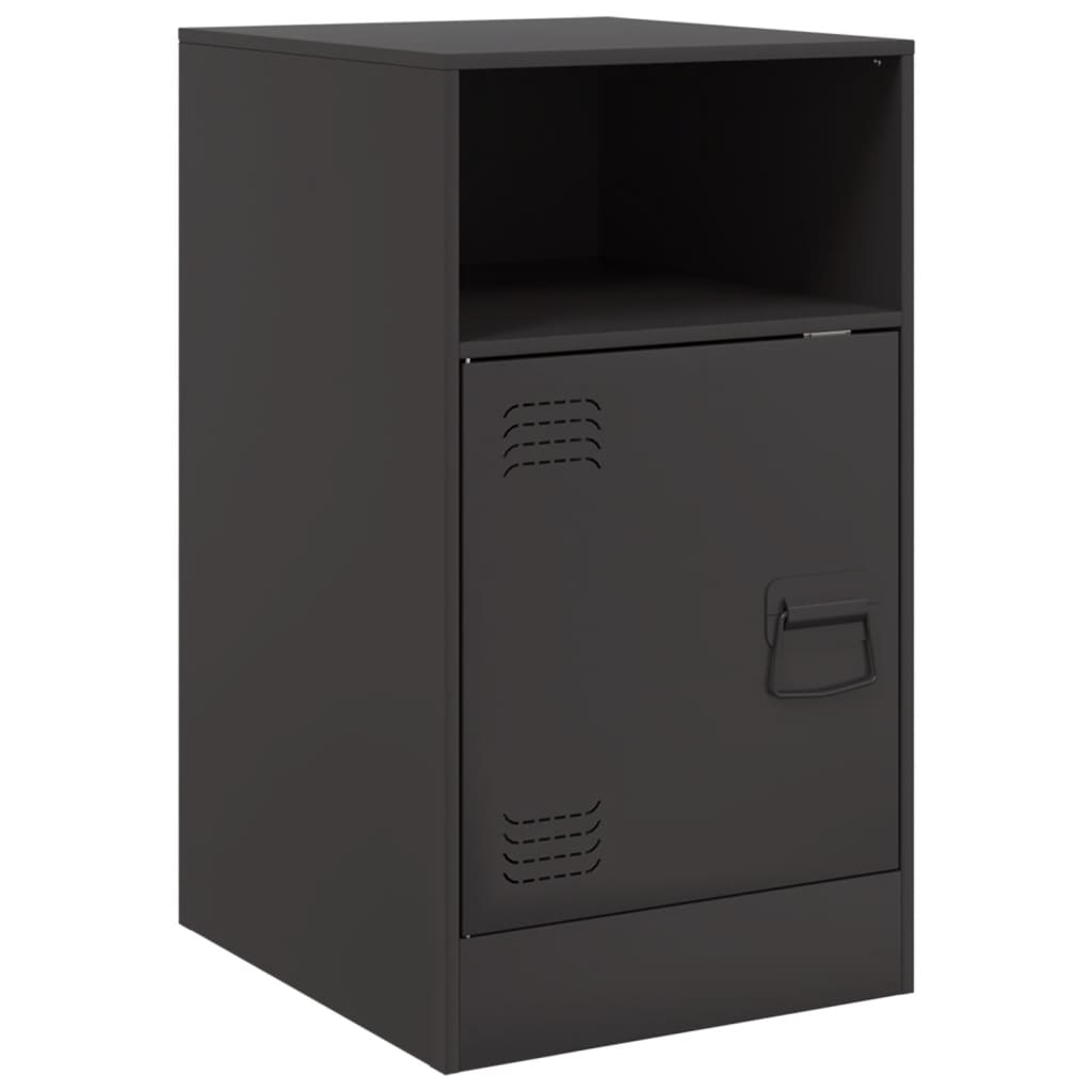 Tables de chevet 2 pcs. Noir 34,5x39x62 cm acier