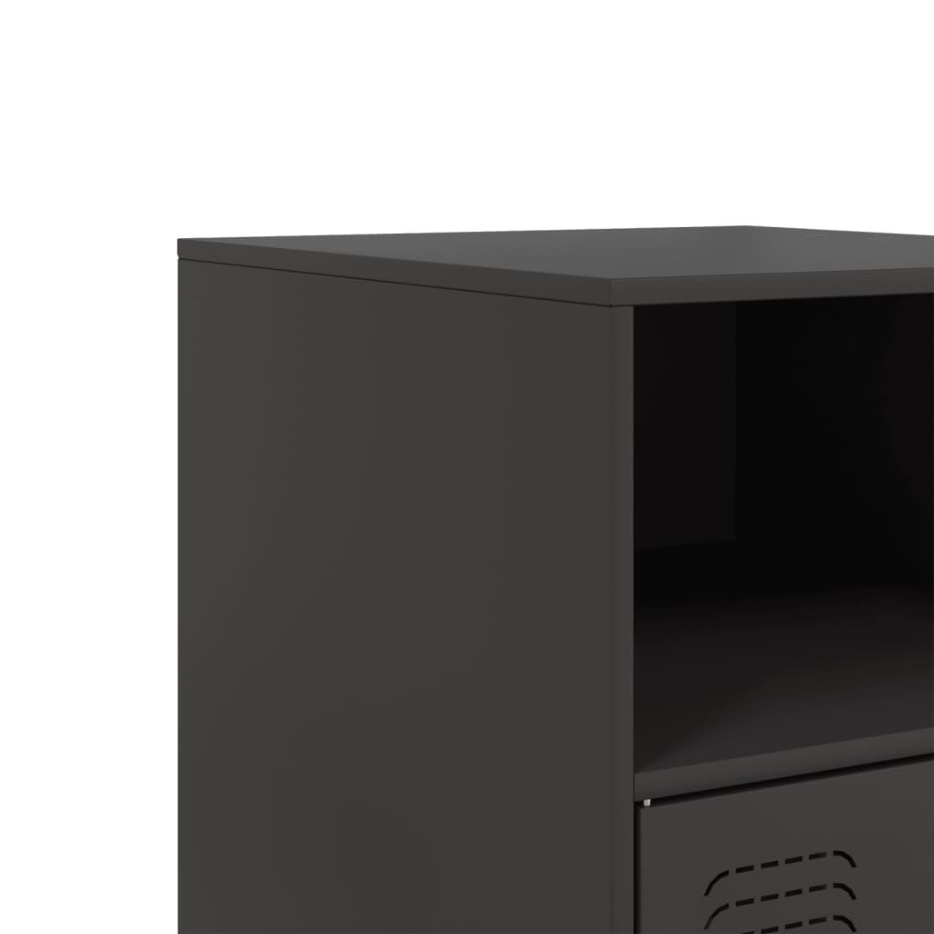 Tables de chevet 2 pcs. Noir 34,5x39x62 cm acier