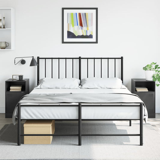 Tables de chevet 2 pcs. Noir 34,5x39x62 cm acier