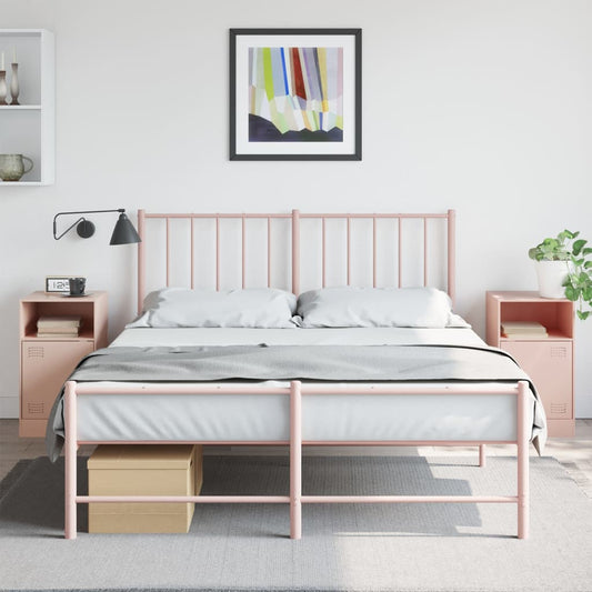 Tables de chevet 2 pcs Rose 34,5x39x62 cm en acier
