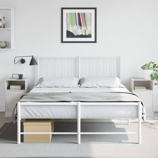 Tables de chevet 2 pcs. Blanc 34,5x39x62 cm acier