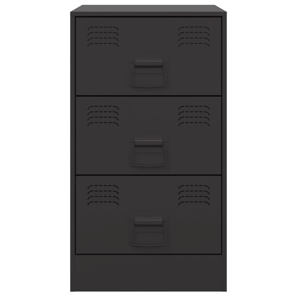 Tables de chevet 2 pcs. Noir 34,5x39x62 cm acier