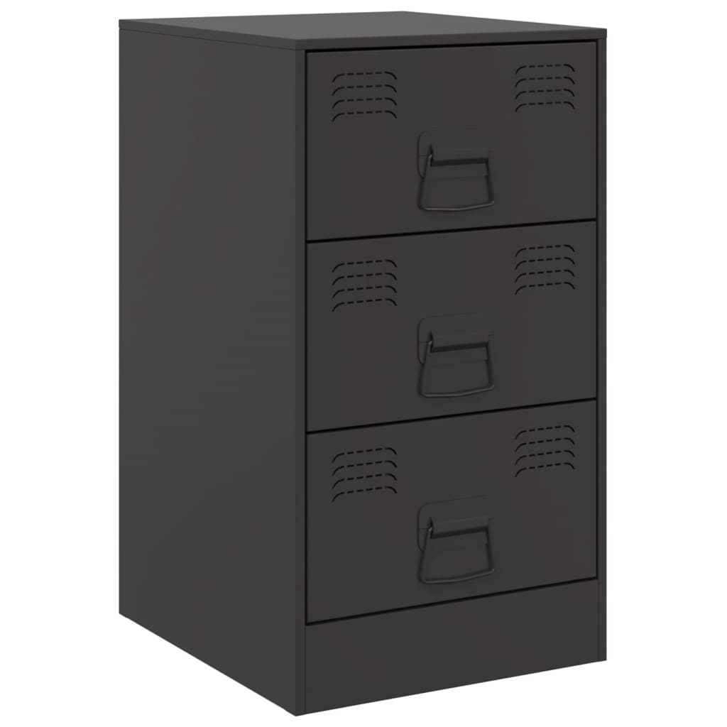 Tables de chevet 2 pcs. Noir 34,5x39x62 cm acier