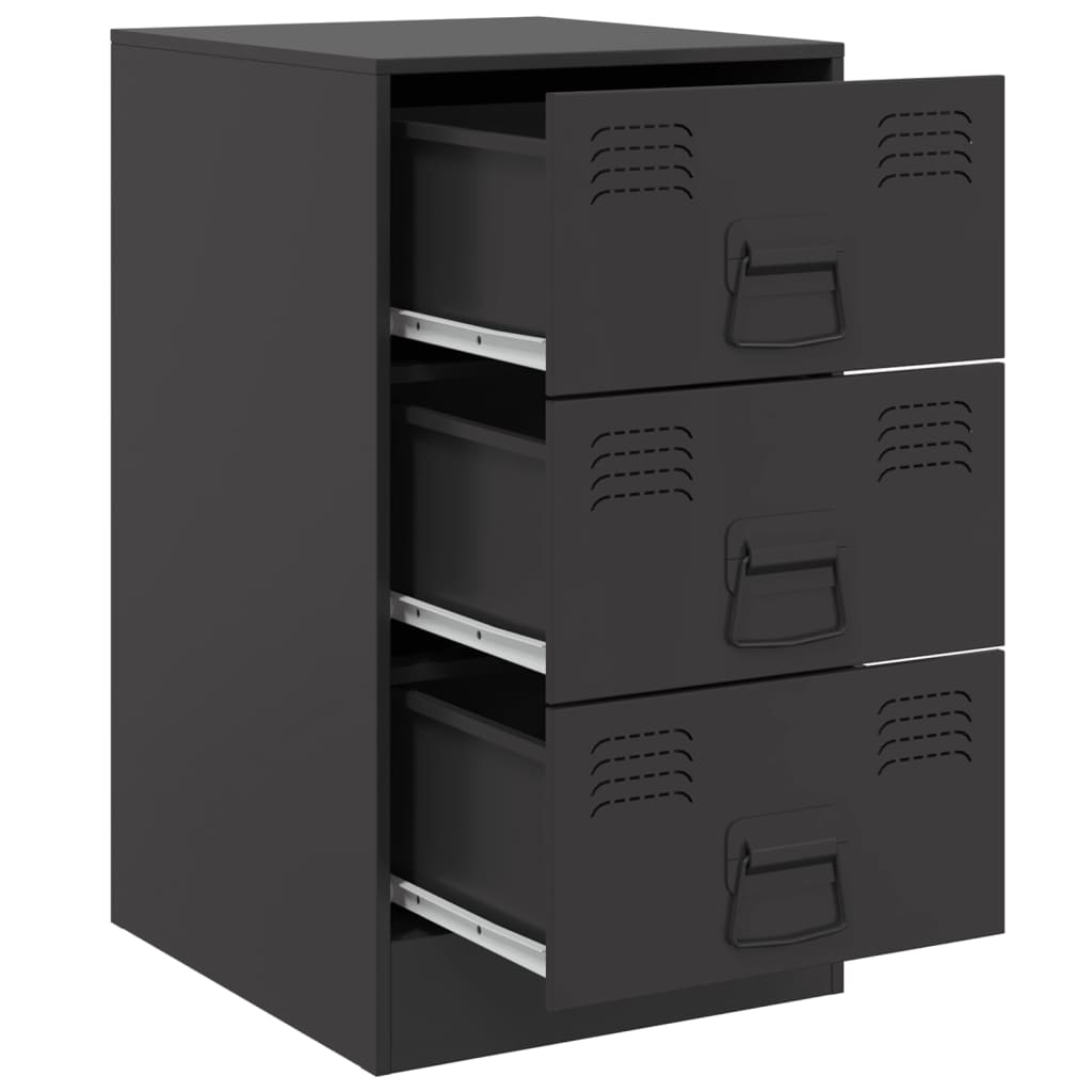 Tables de chevet 2 pcs. Noir 34,5x39x62 cm acier